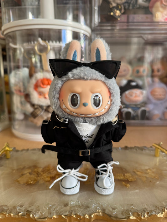 A Labubu Clothes / Trench Coat Black
