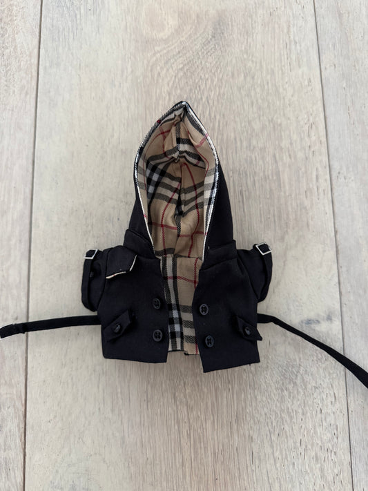 A Labubu Clothes / Trench Coat Black